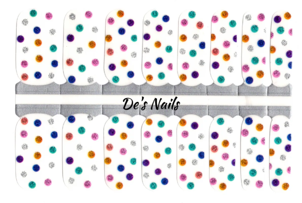 Bedazzled Dots - Clear Overlay - Nail Polish Wraps sold by De's Nails