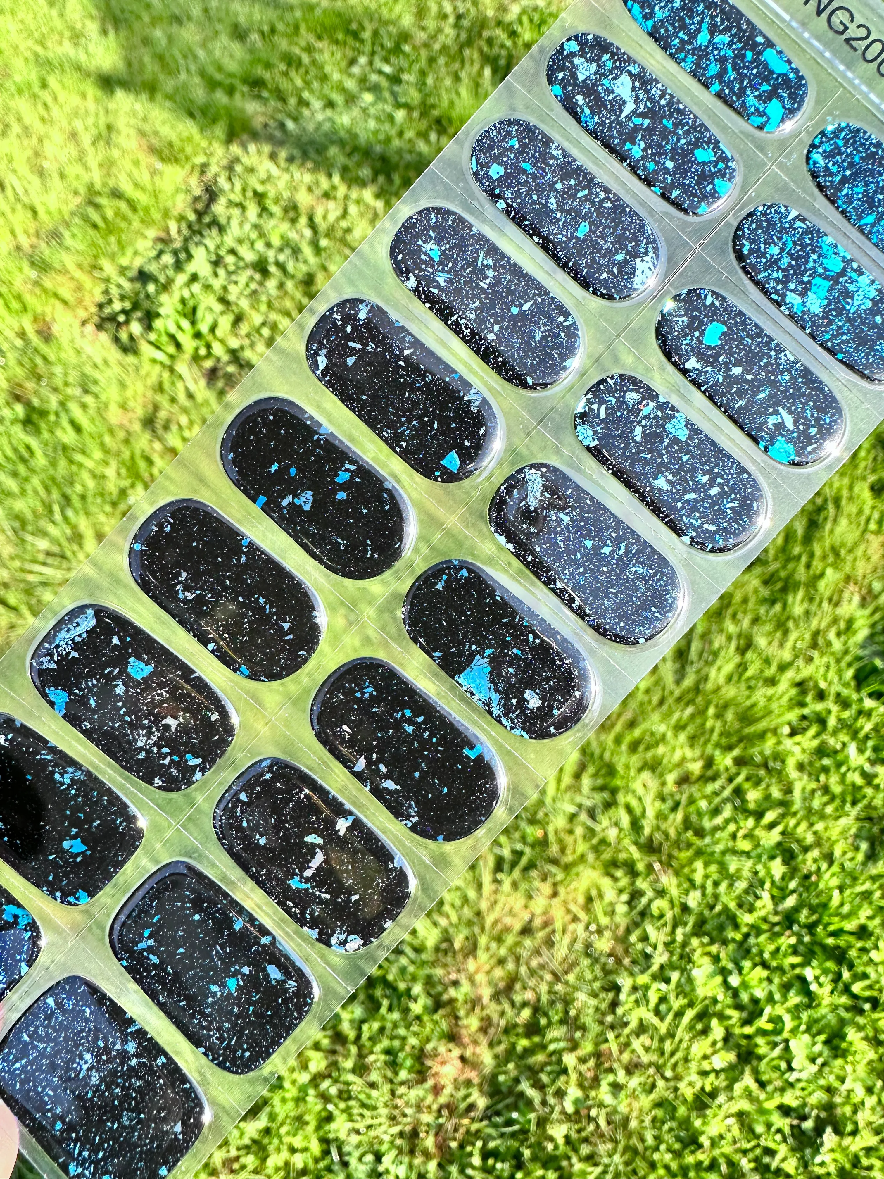 Ocean Flakes - Semi-Cured Gel Nail Wraps sold by De's Nails