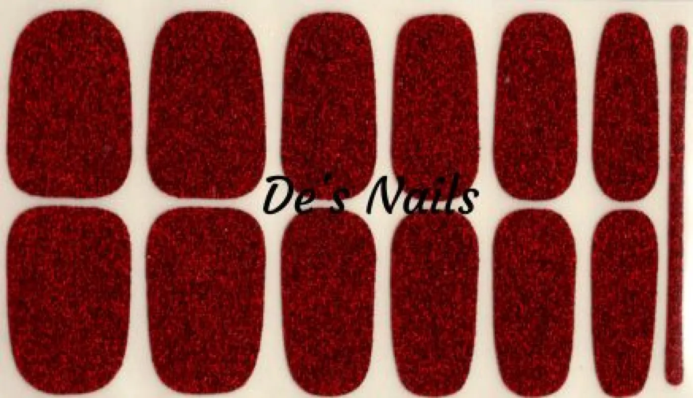 Bold Red Sparkle Premium Nail Polish Wraps sold by De's Nails