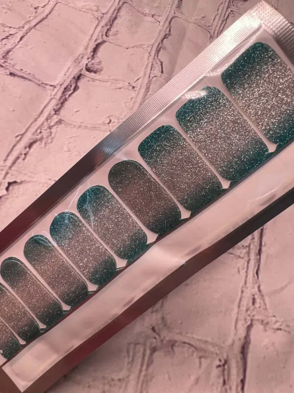 Green Ombre Sparkle Lux - Nail Polish Wraps sold by De's Nails