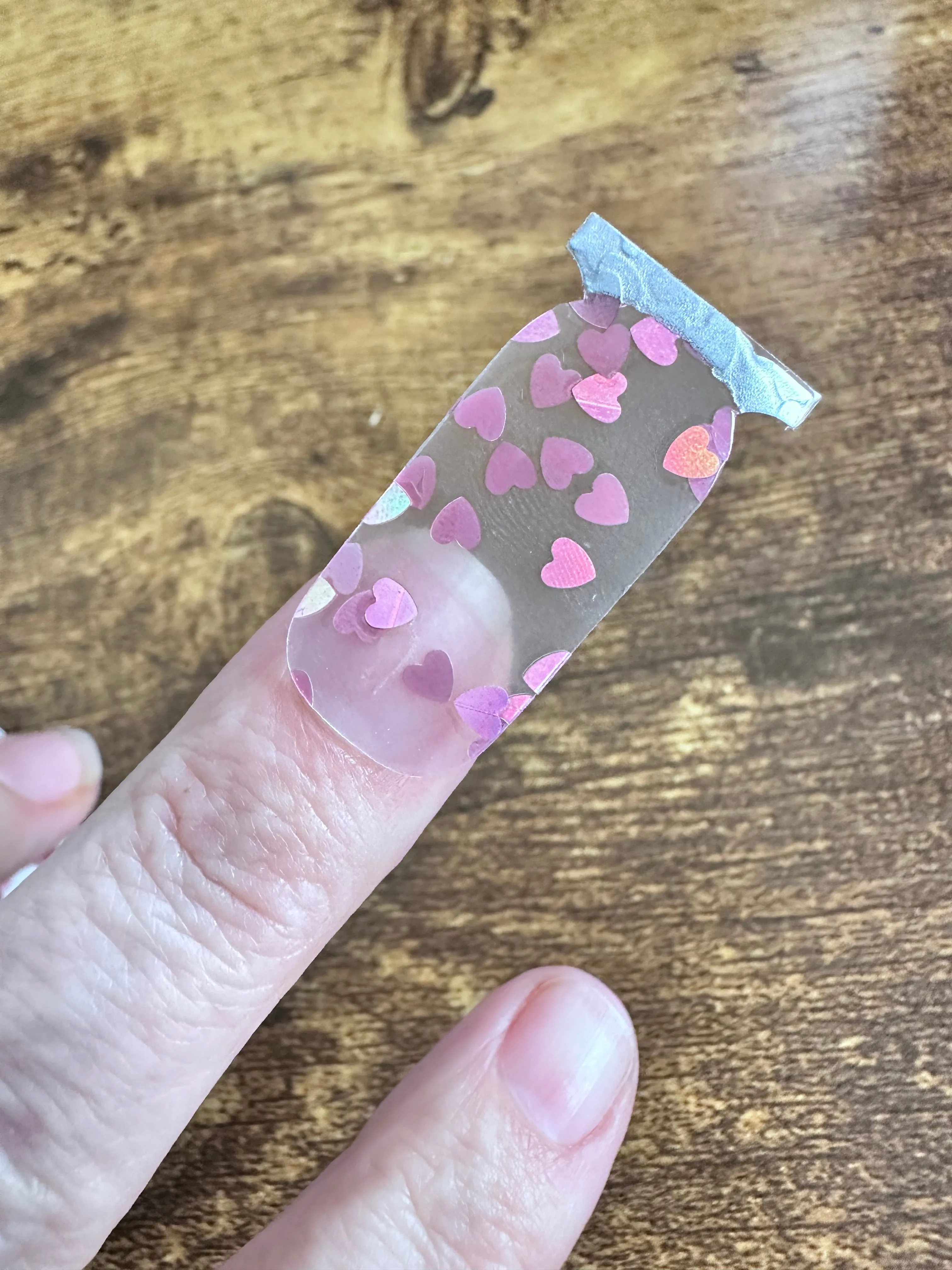 Heart Glitter - Clear Overlay Nail Polish Wraps sold by De's Nails product image thumbnail 2