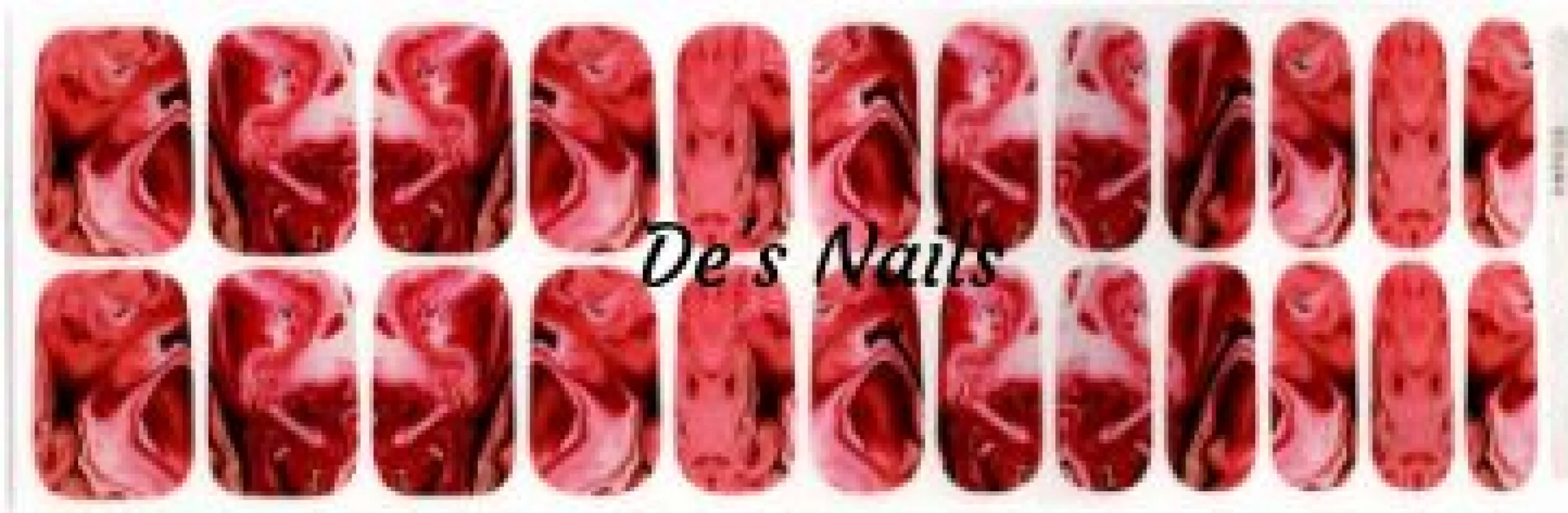 Strawberry Vanilla Marble - Premium Nail Polish Wraps sold by De's Nails