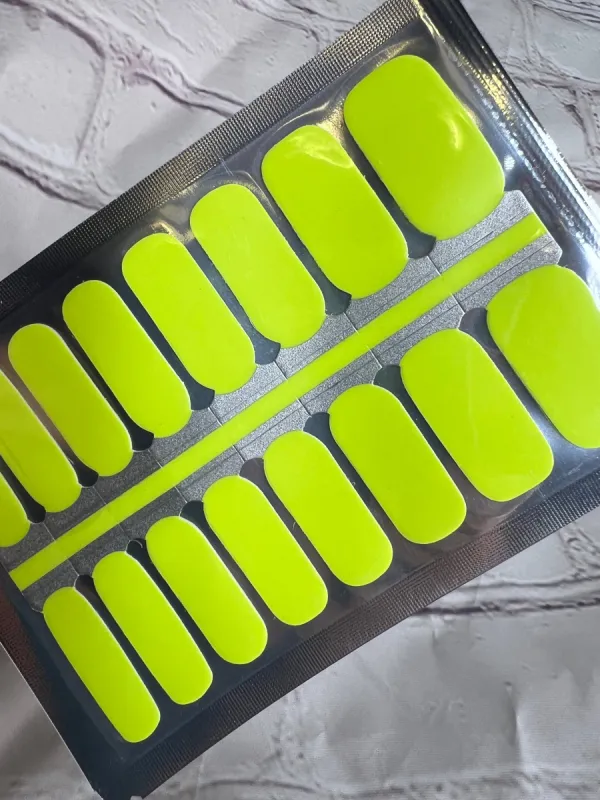 Neon Yellow Nail Polish Wraps sold by De's Nails