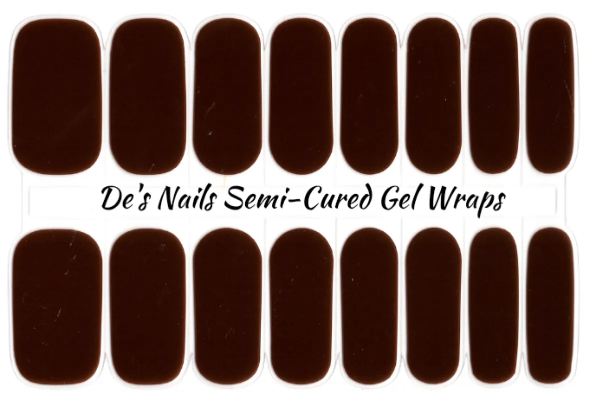 Solid Brown Semi-Cured Gel Nail Wraps sold by De's Nails