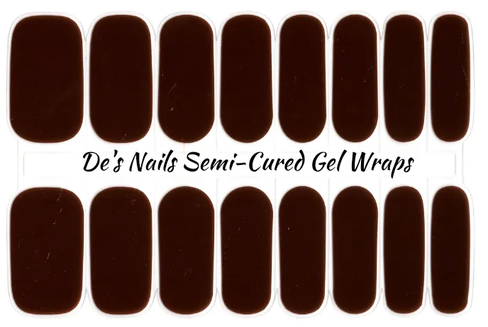 Solid Brown Semi-Cured Gel Nail Wraps sold by De's Nails