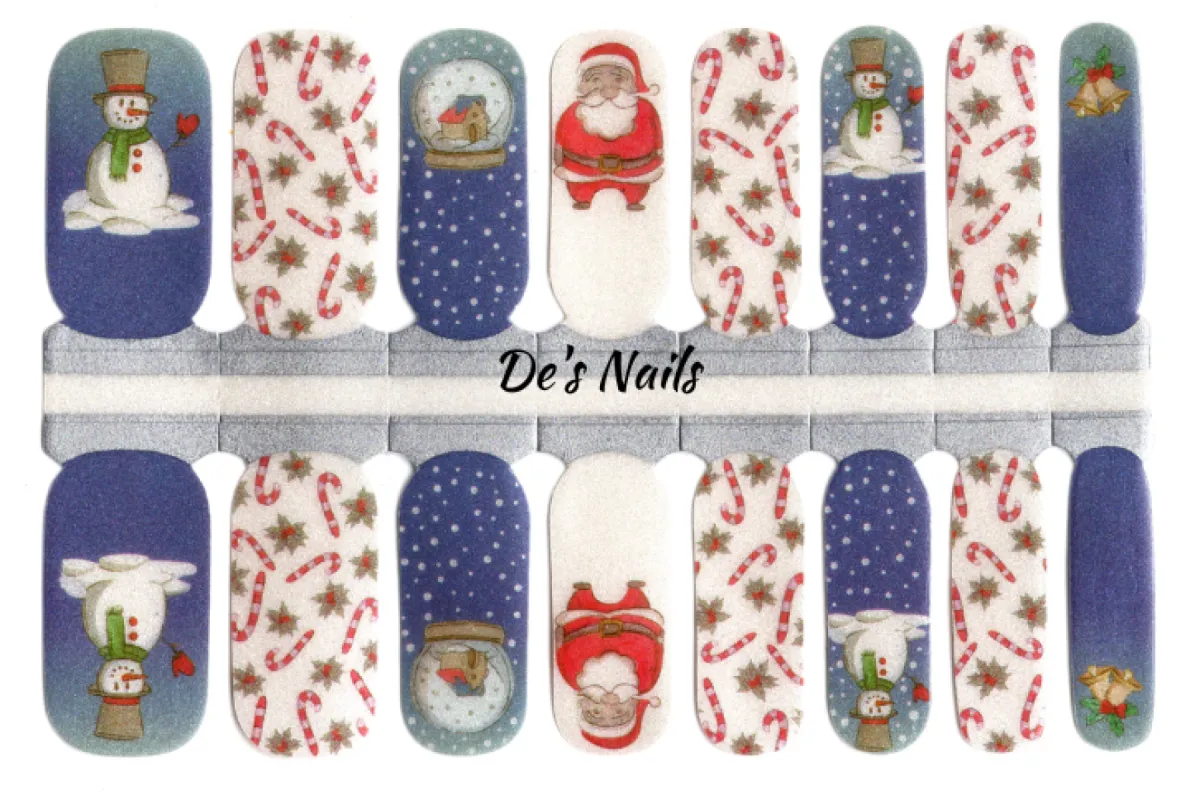 Santa’s Snowglobe Nail Polish Wraps sold by De's Nails