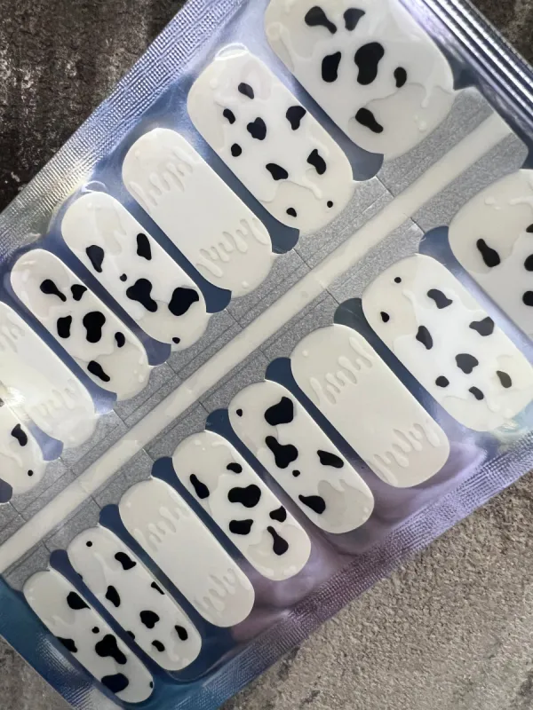 Cow Milk - Clear Overlay Nail Polish Wraps sold by De's Nails