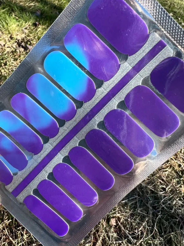 Purple to Blue Color Changing  Semi-Transparent Nail Polish Wraps sold by De's Nails