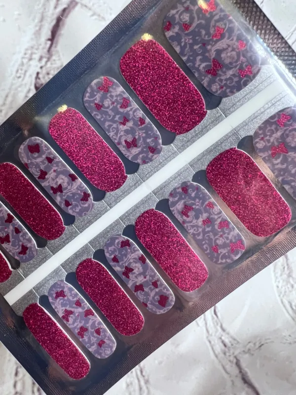 Butterfly Glitz - Designer Nail Polish Wraps sold by De's Nails