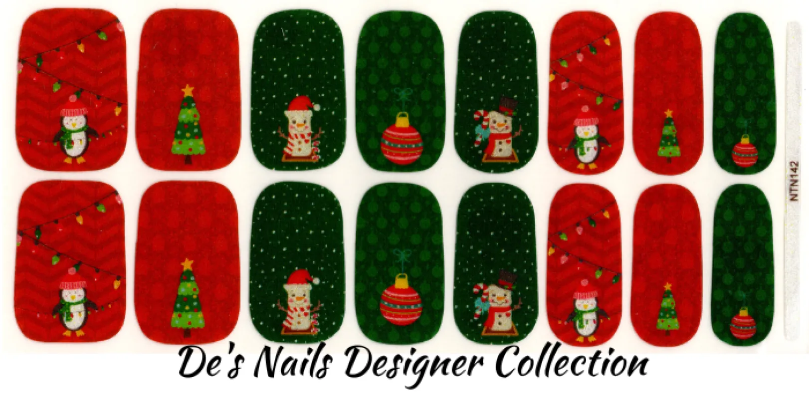 Joys of the Holidays  - Designer Premium Nail Polish Wraps sold by De's Nails