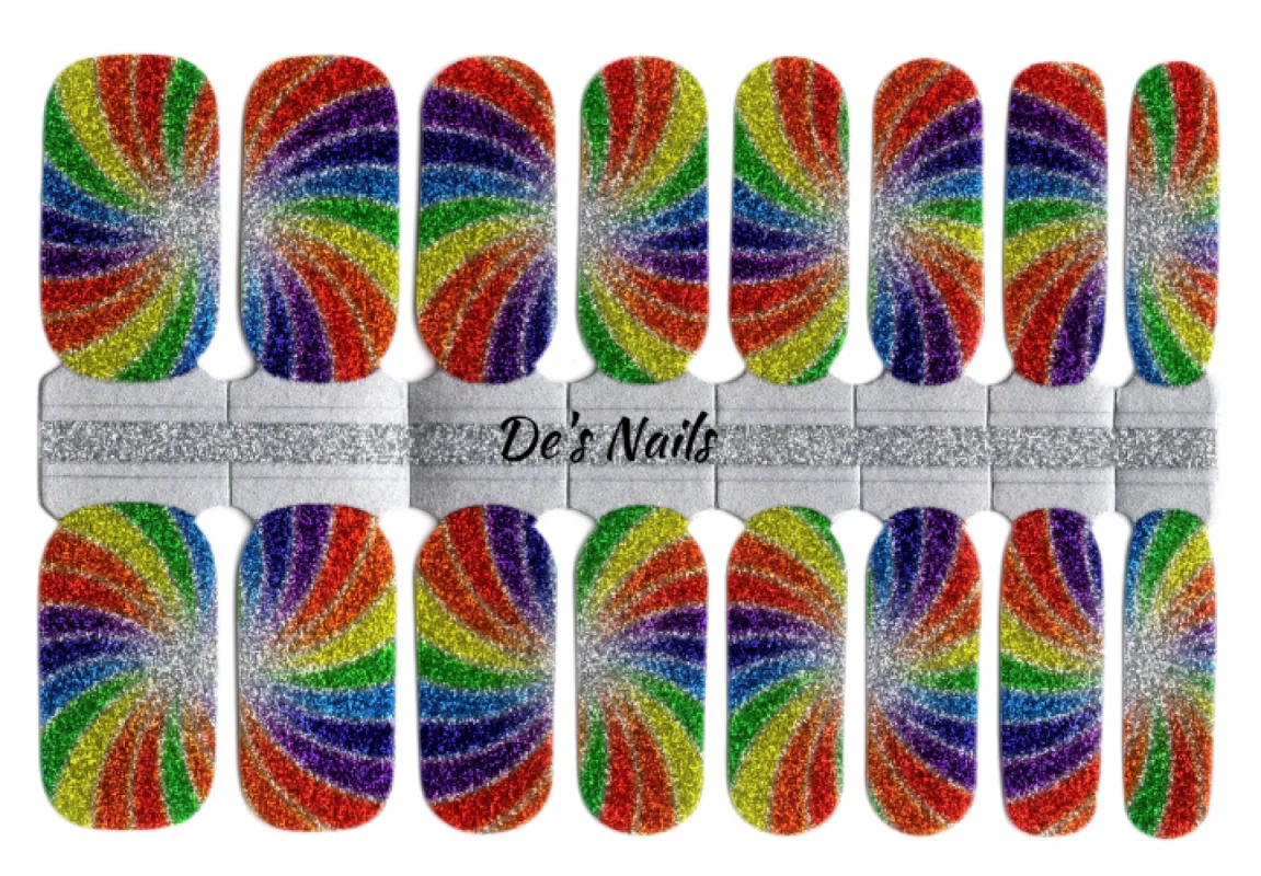 Kalied-a-Rainbow - Nail Polish Wraps sold by De's Nails