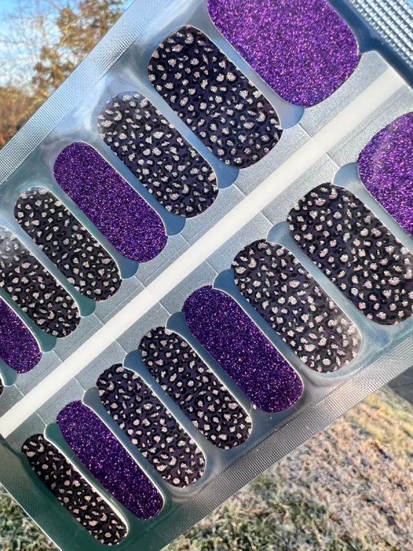 Cheetah Purples - Designer Nail Polish Wraps sold by De's Nails