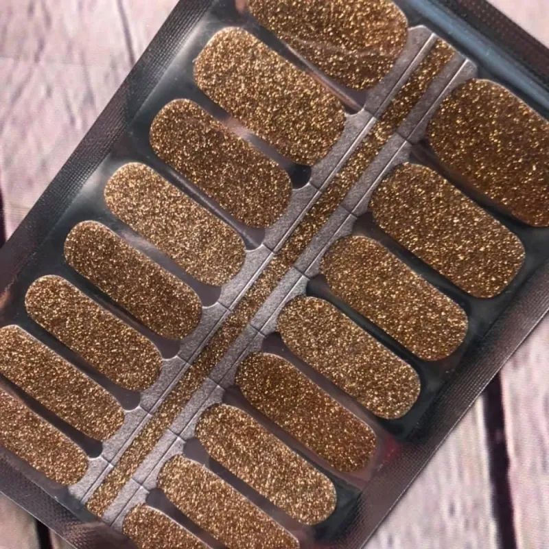 Gold sparkle Nail Polish Wraps sold by De's Nails