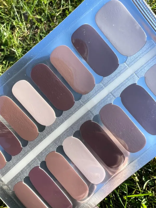 Shades of Brown Mono Nail Polish Wraps sold by De's Nails