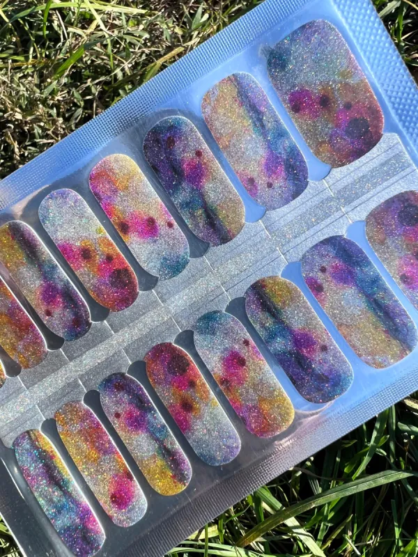 Watercolor Sparkle Nail Polish Wraps sold by De's Nails
