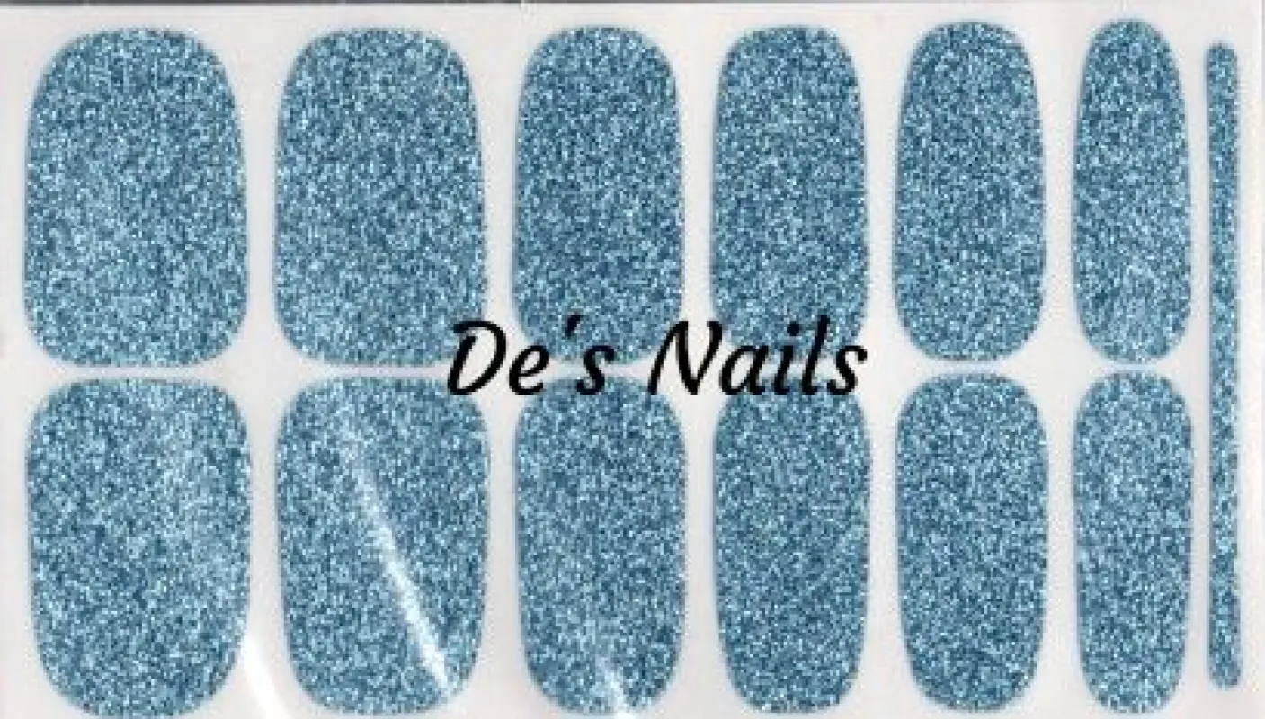 Pale Blue Sparkle Premium Nail Polish Wraps sold by De's Nails