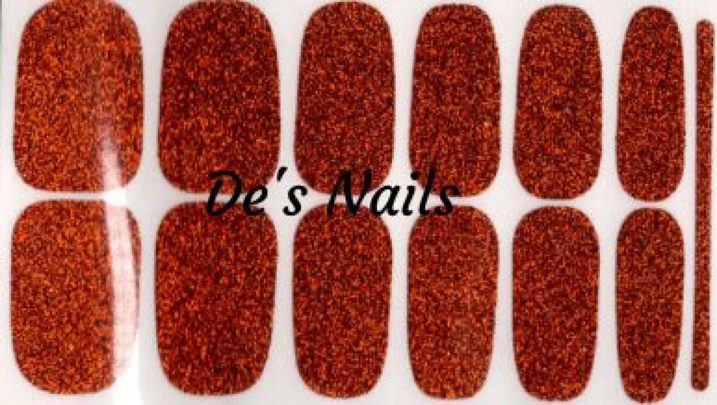 Rust Orange Sparkle Premium Nail Polish Wraps sold by De's Nails