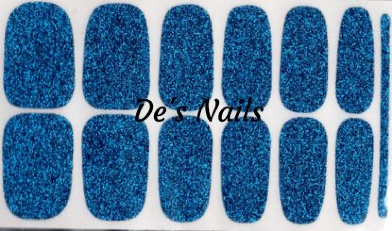 Bright Blue Sparkle - Premium Nail Polish Wraps sold by De's Nails