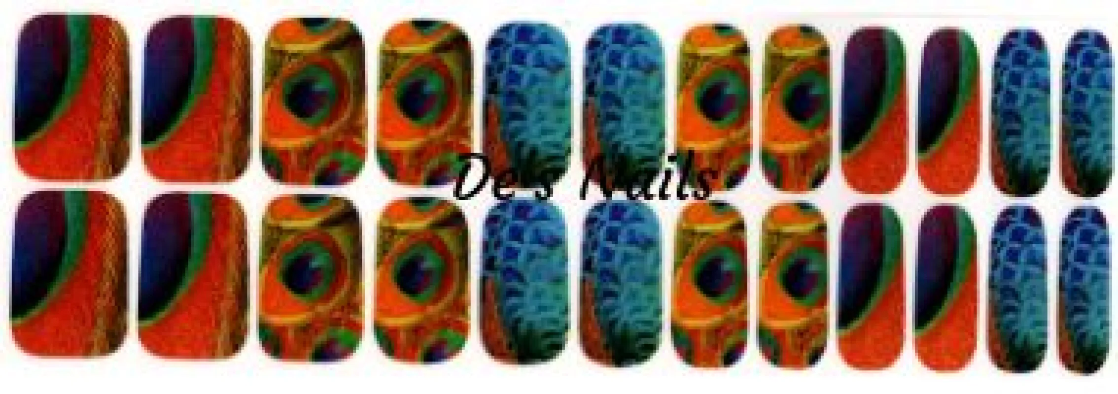 Pretty Little Peacock - Premium Nail Polish Wraps sold by De's Nails