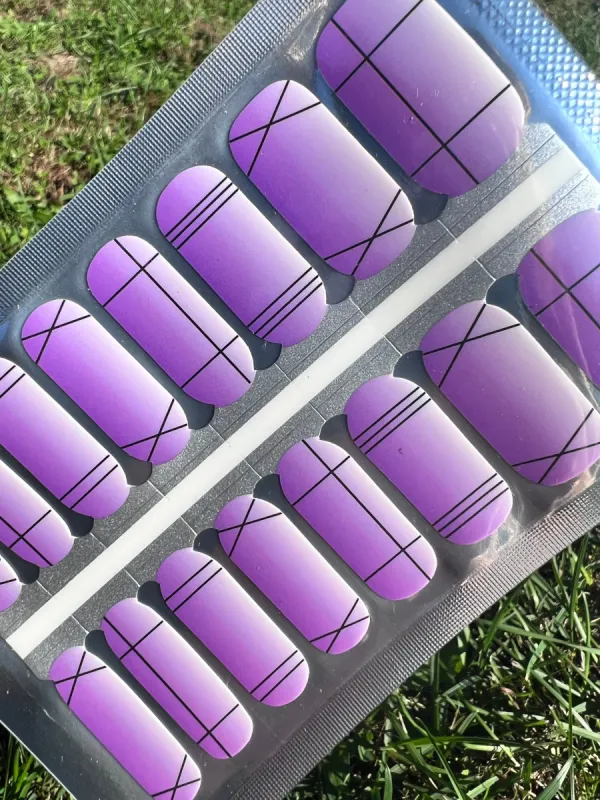 Purple Line Up - Designer Nail Polish Wraps sold by De's Nails