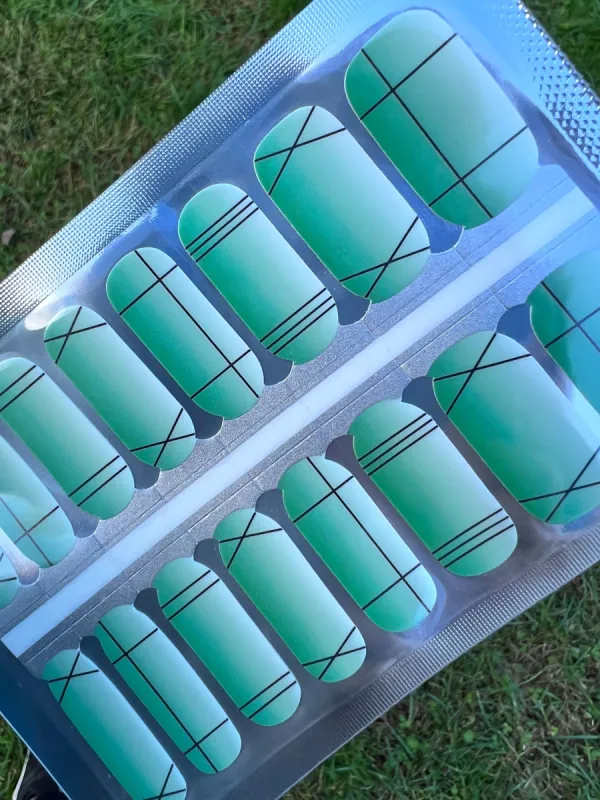 Green Line Up - Designer Nail Polish Wraps sold by De's Nails