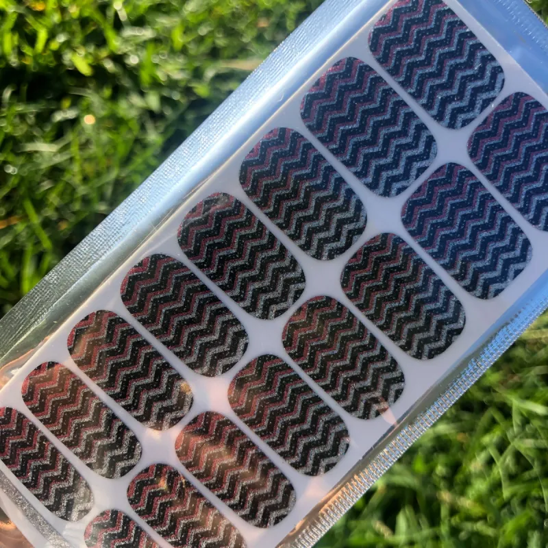 Sparkle Chevron Premium Nail Polish Wraps sold by De's Nails