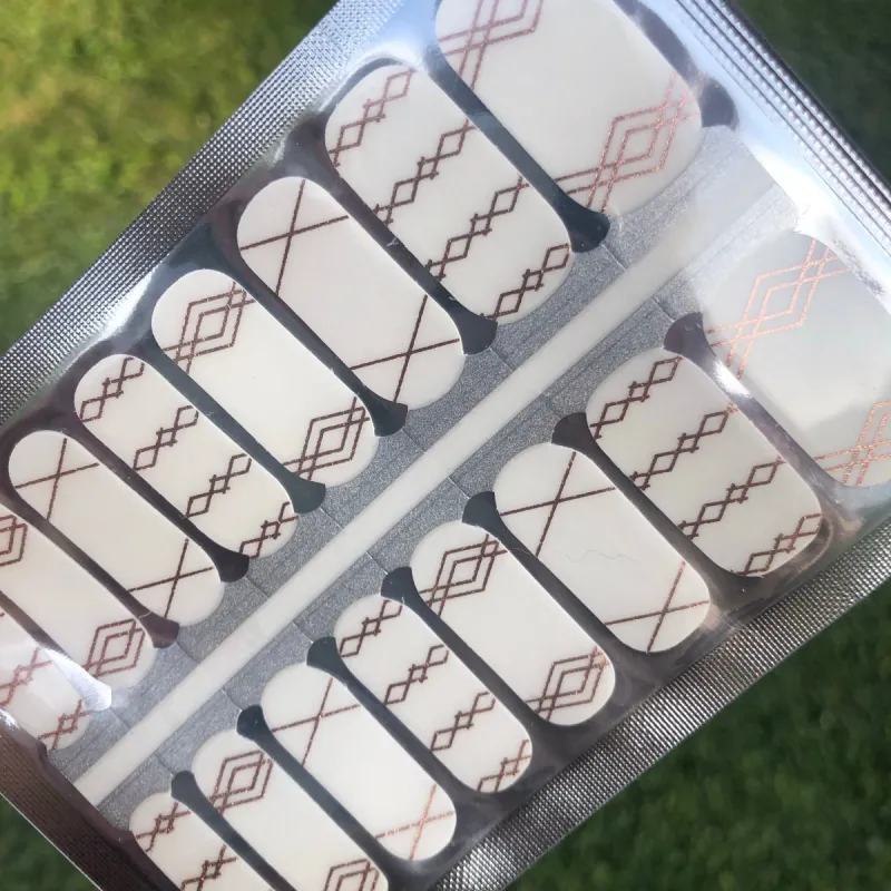 Geometric Copper - Clear Overlay Nail Polish Wraps sold by De's Nails