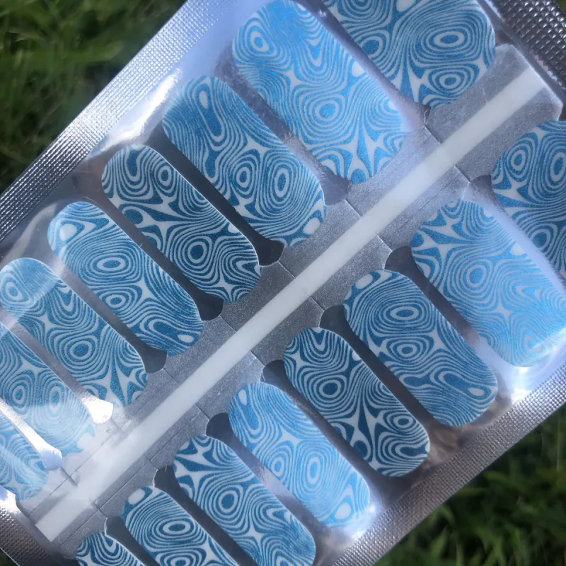 Teal Topo - Clear Overlay Nail Polish Wraps sold by De's Nails