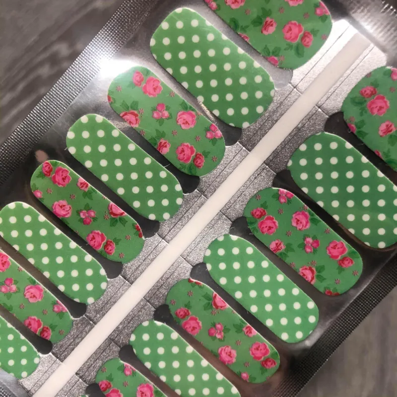 Rosey Green Dot sold by De's Nails