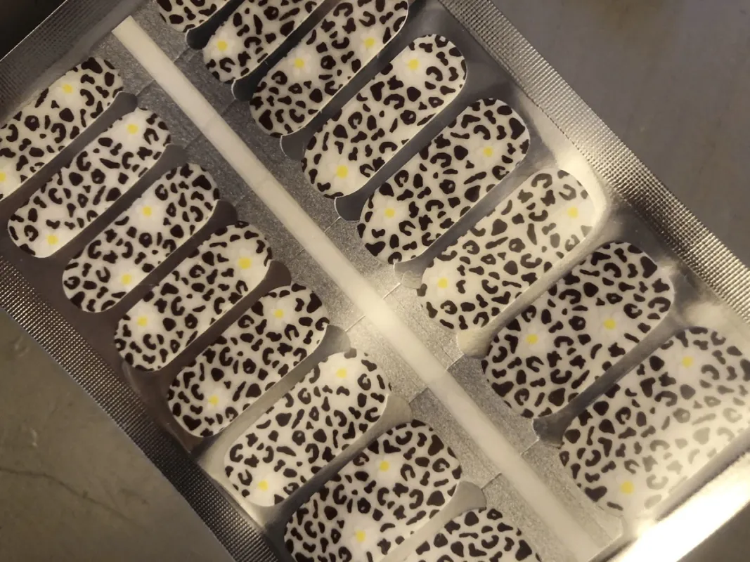 Cheetah Floral - Clear Overlay Nail Polish Wraps sold by De's Nails