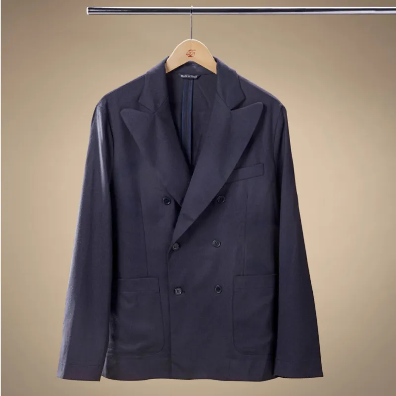 Double Breasted Chore Blazer - Navy made by Del Toro