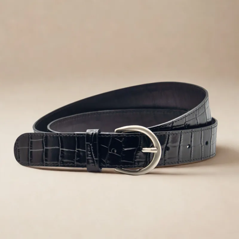 Classic Belt - Black Crocco made by Del Toro