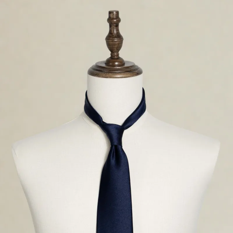 Classic Satin Tie - Navy made by Del Toro
