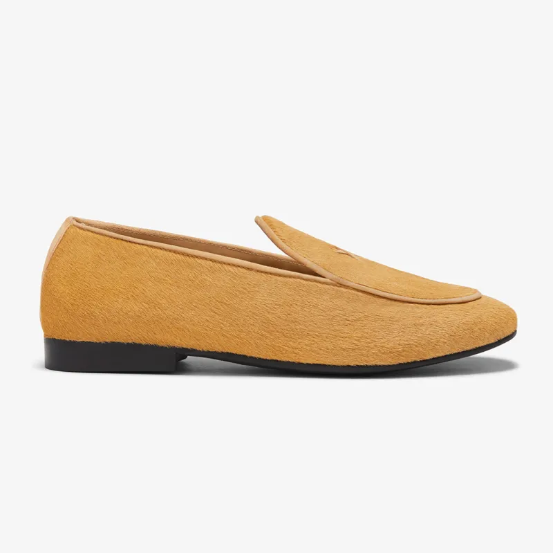 Women's Camel Pony Hair Milano Loafer made by Del Toro