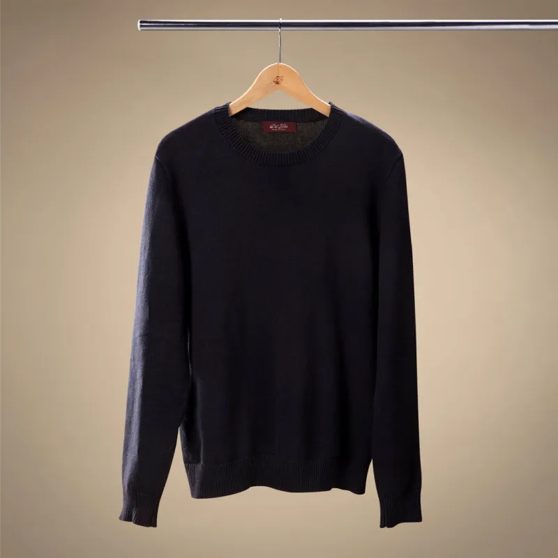 Men's Classic Crewneck Sweater - Navy made by Del Toro