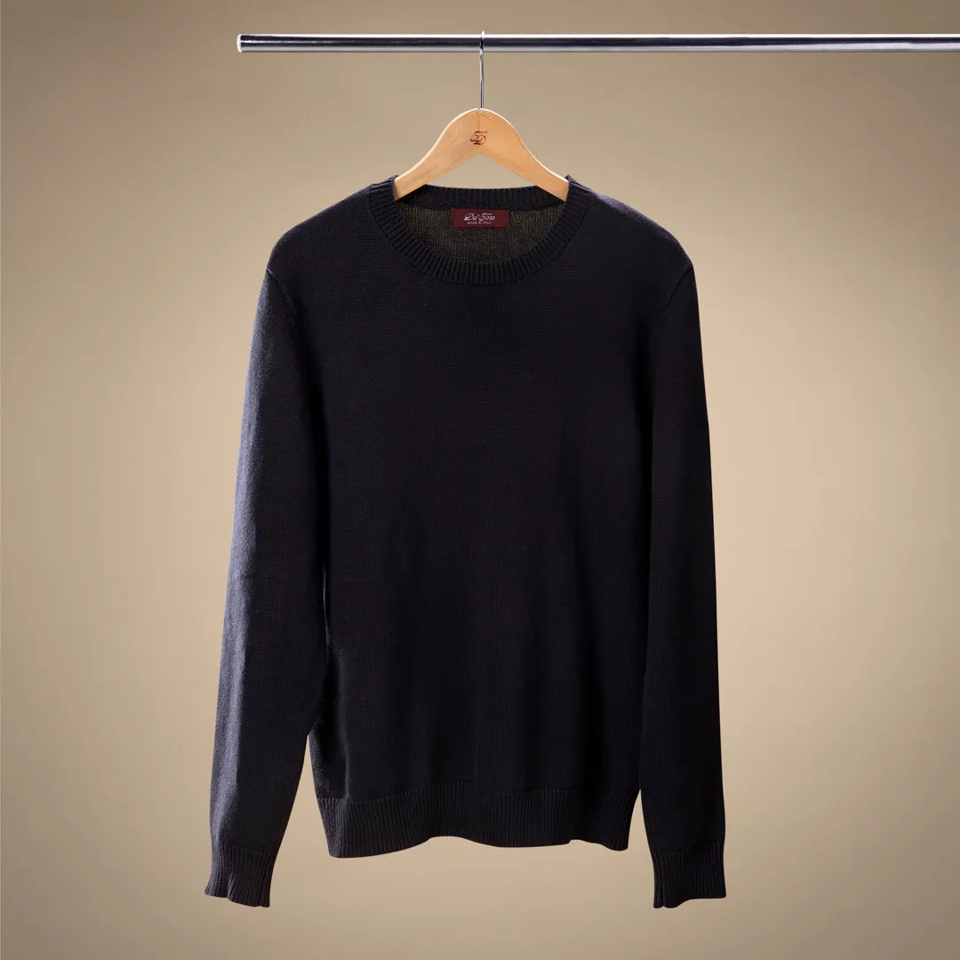Men's Classic Crewneck Sweater - Navy sold by Del Toro