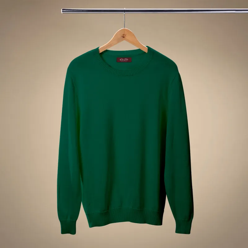 Men's Classic Crewneck Sweater - Forest Green made by Del Toro