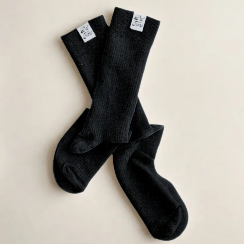 Ribbed Loop Sock - Black made by Del Toro