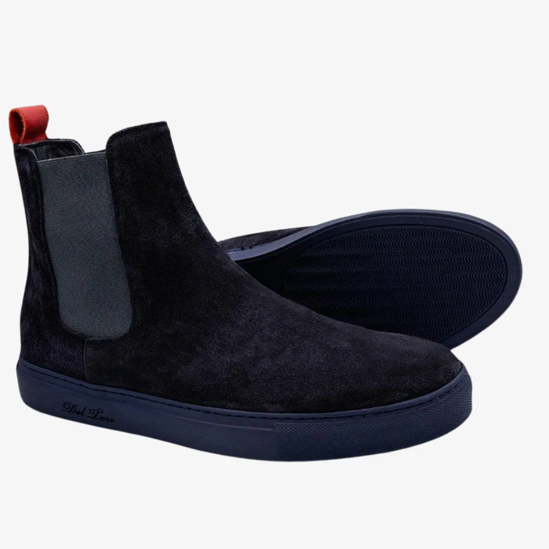 Men's Navy Suede Chelsea Sneaker sold by Del Toro product image thumbnail 3