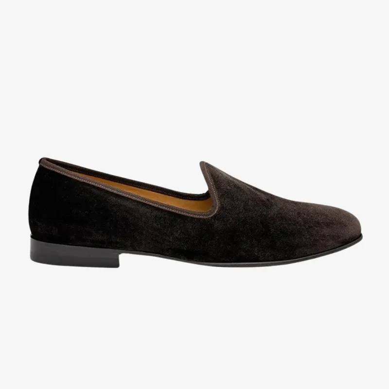 Men's Brown Velvet Slipper II made by Del Toro
