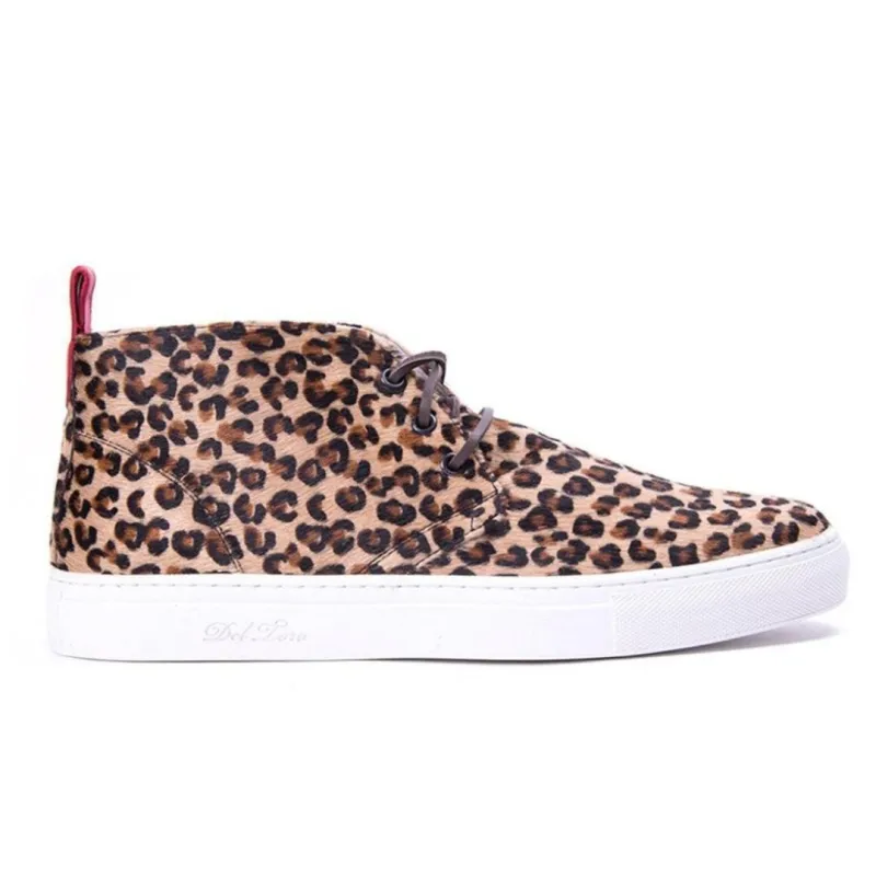 Women's Pony Hair Leopard Chukka Sneaker made by Del Toro