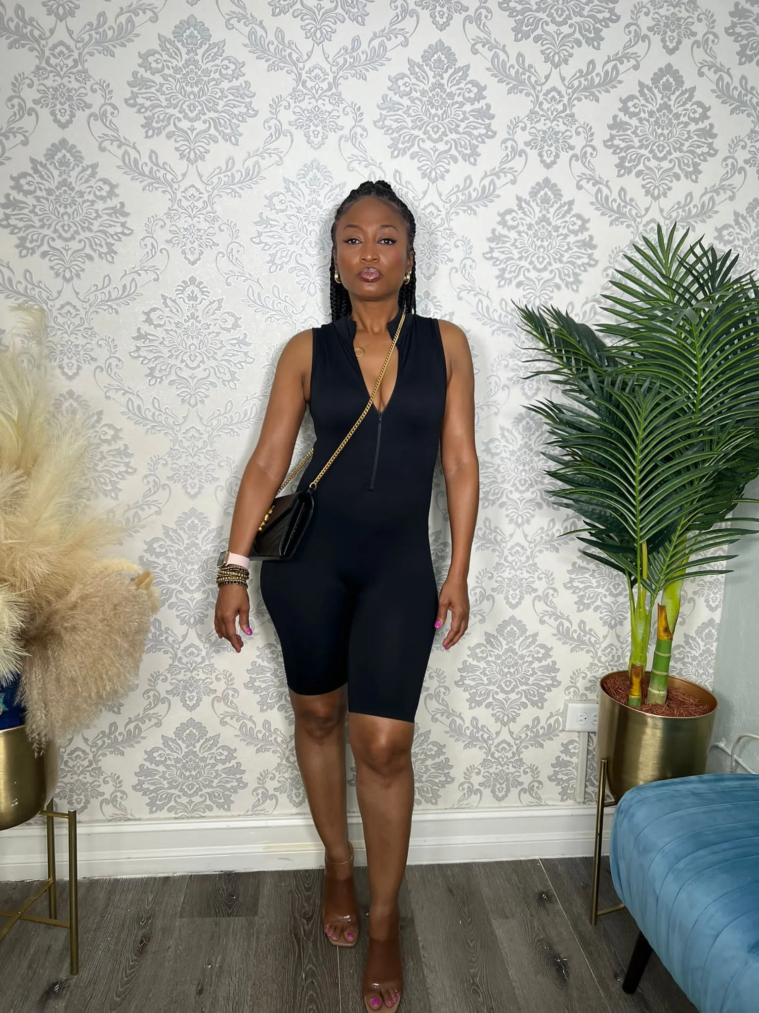 BLACK BODYCON ROMPER sold by 24/7 Denim product image thumbnail 4