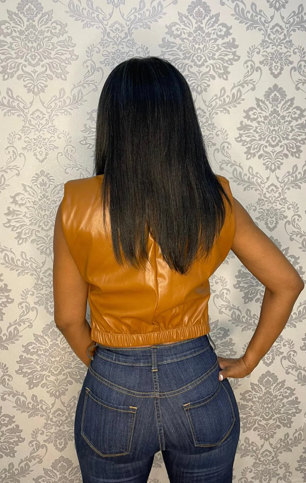 "LEATHER" TOP sold by 24/7 Denim product image thumbnail 2