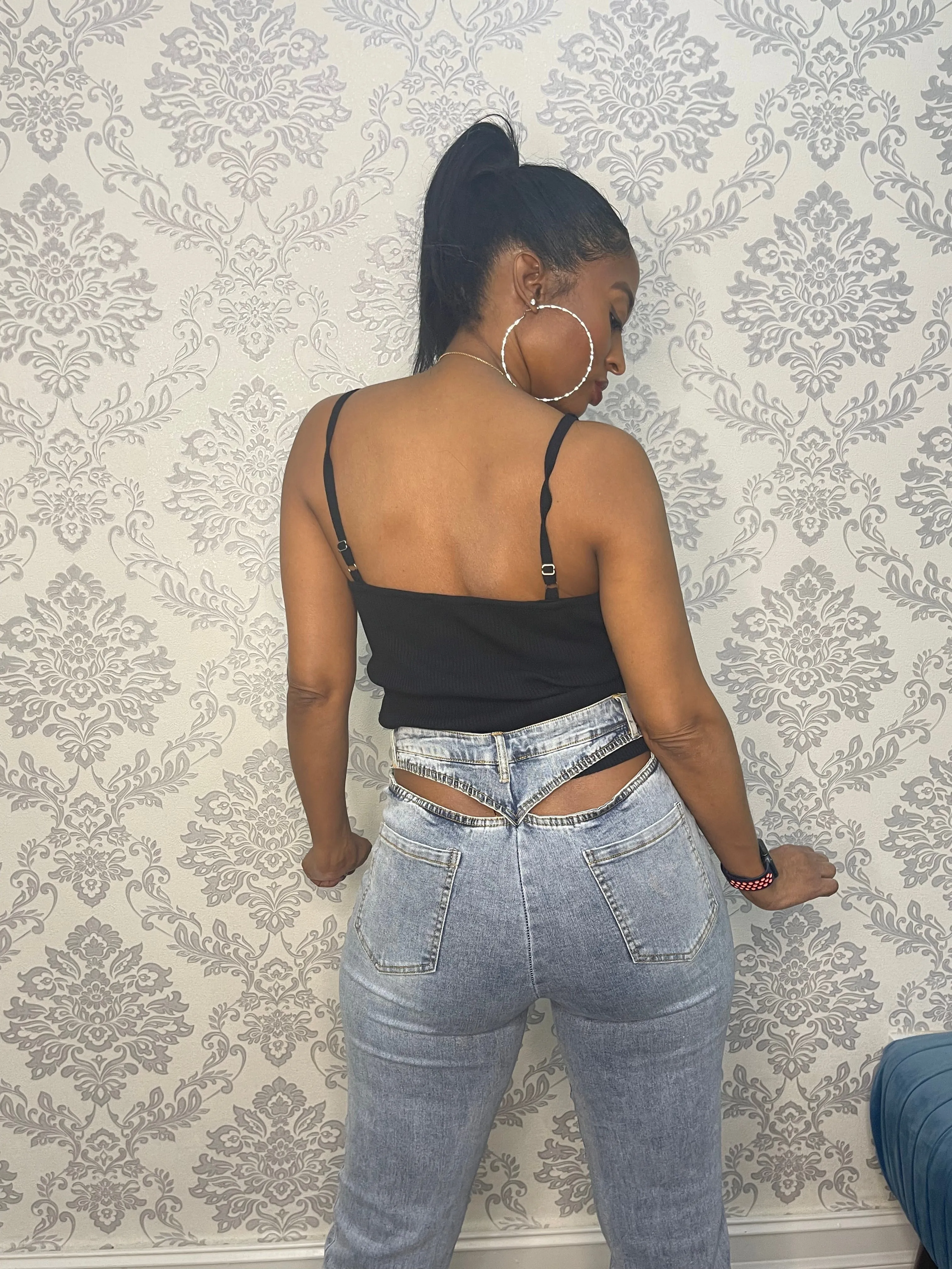 "CUT OUTS" HIGH RISE JEANS sold by 24/7 Denim product image thumbnail 2