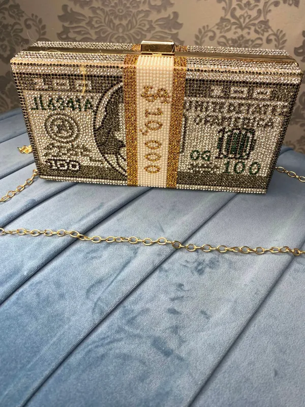 "CASH ME OUT" DARK GREY MONEY BAG sold by 24/7 Denim