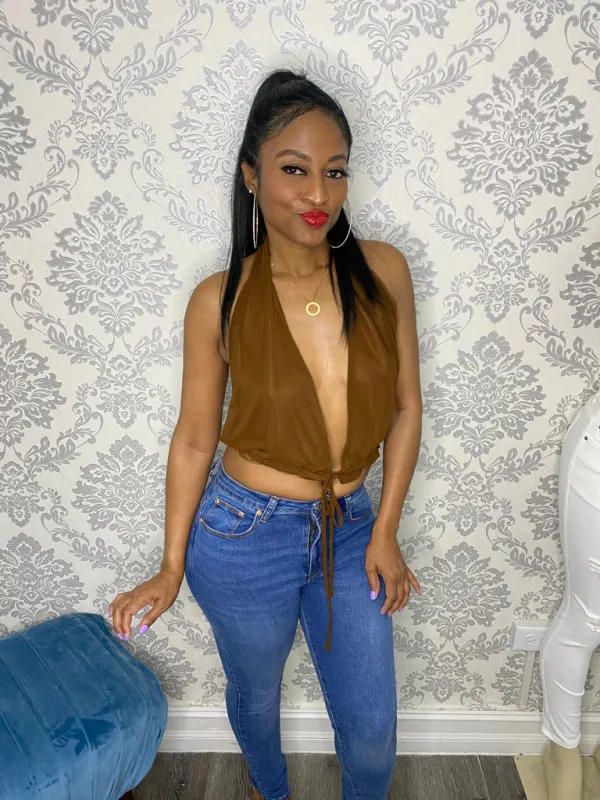 "PLUNGE LINE ME" TOP sold by 24/7 Denim