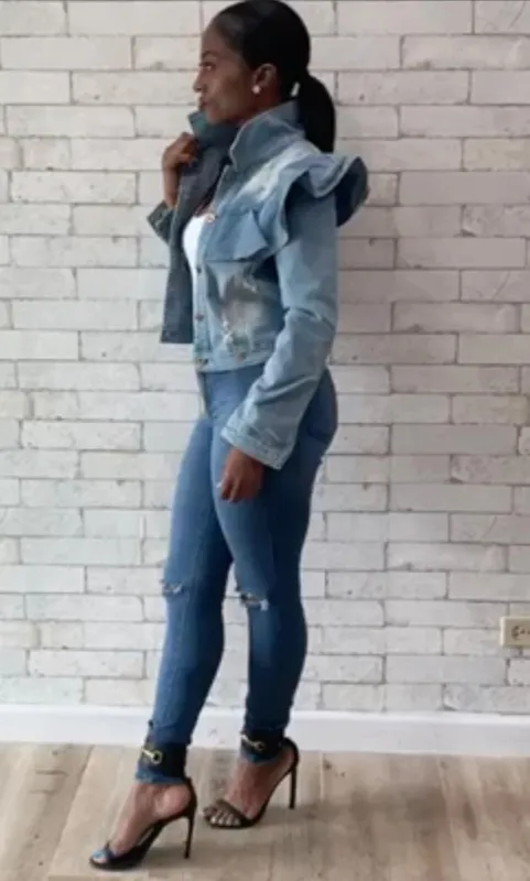 "FLUFF ME UP" DENIM JACKET made by 24/7 Denim
