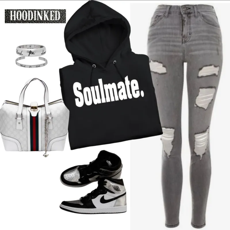 BLACK SOULMATE HOODIE sold by 24/7 Denim