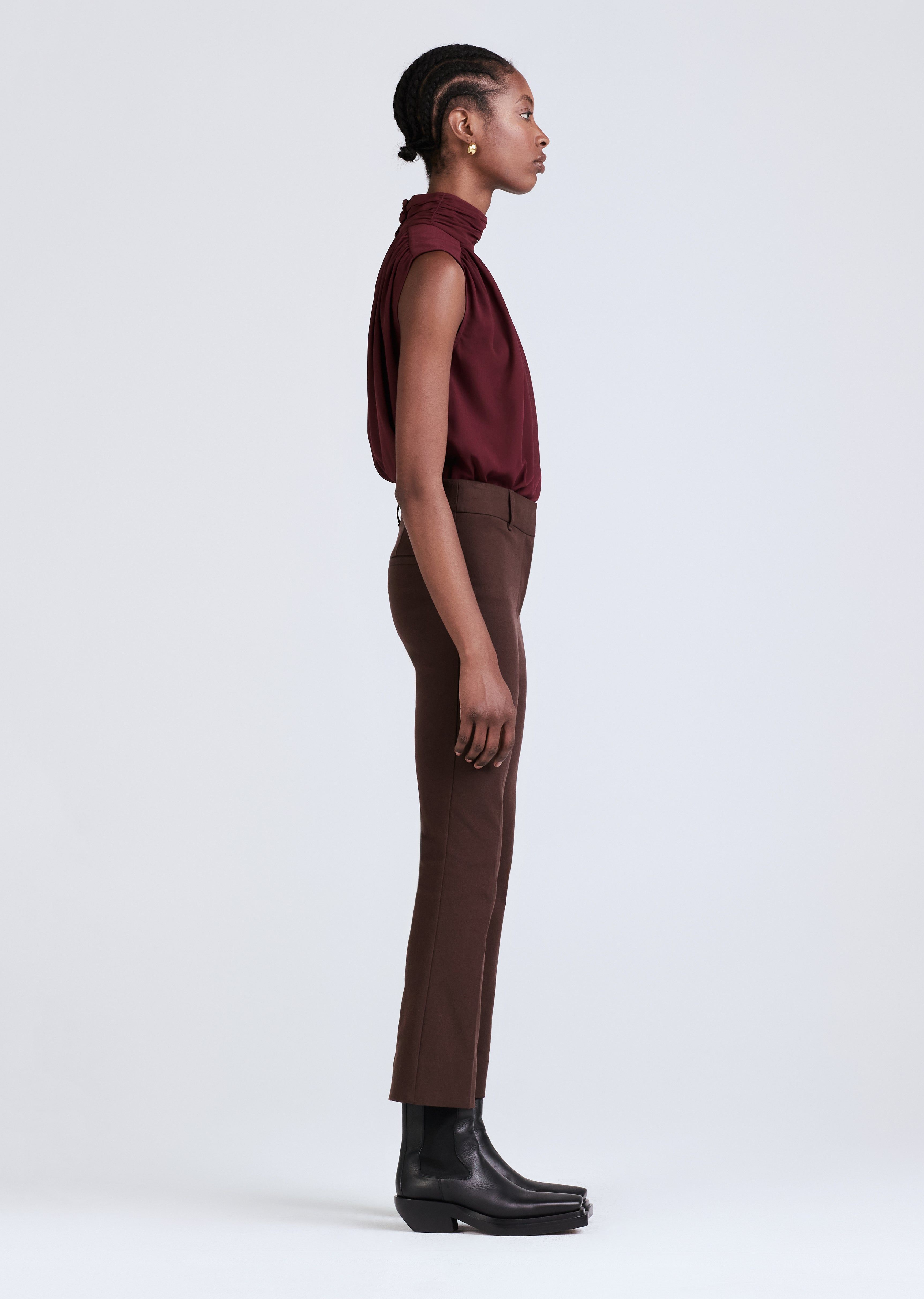 Crosby Crop Flare Trouser - Chocolate sold by Derek Lam product image thumbnail 3