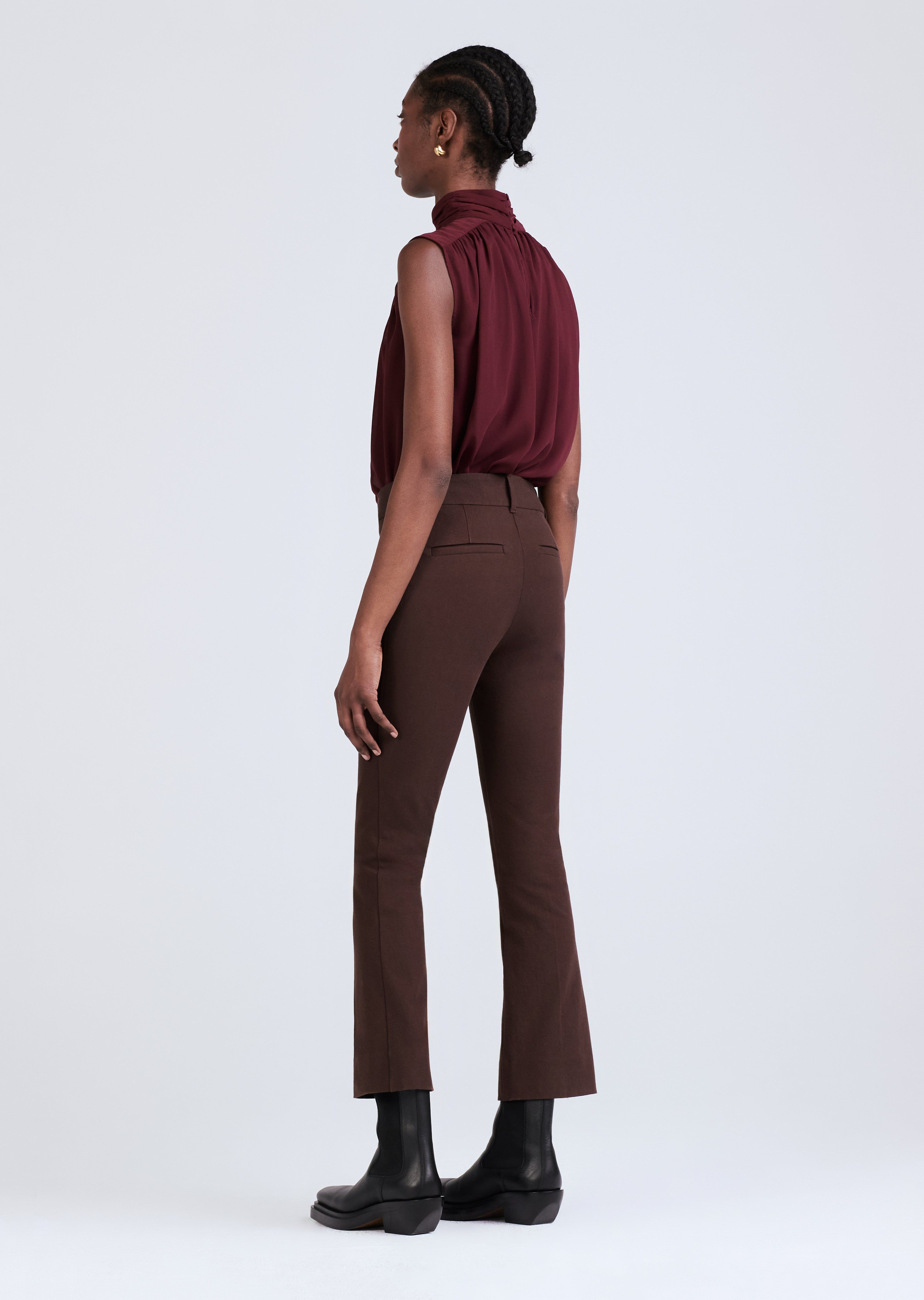 Crosby Crop Flare Trouser - Chocolate sold by Derek Lam product image thumbnail 2
